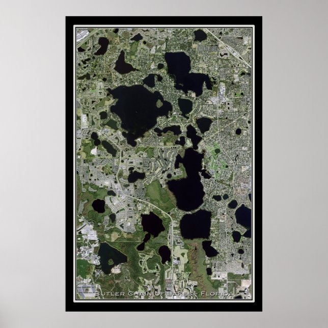 Butler Kette Seen Florida Satellite Poster Karte (Vorne)