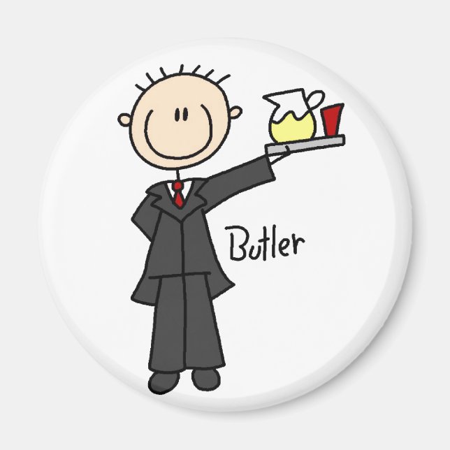 Butler-Strichmännchen-Magnet Magnet (Vorne)