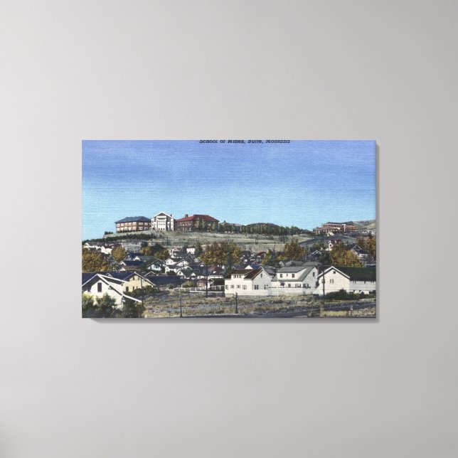Butte, Montana - Minenschule Sicht auf Leinwanddruck (Vorderseite)