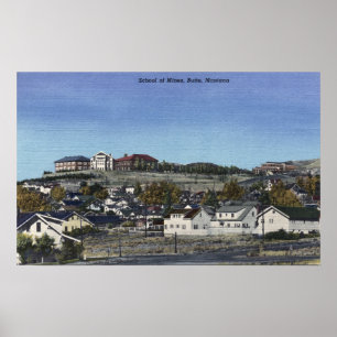 Butte, Montana - Schule der Bergwerk-Ansicht von Poster