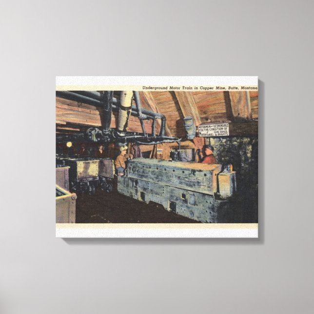 Butte, Montana - Untergrund Motor Leinwanddruck (Vorderseite)