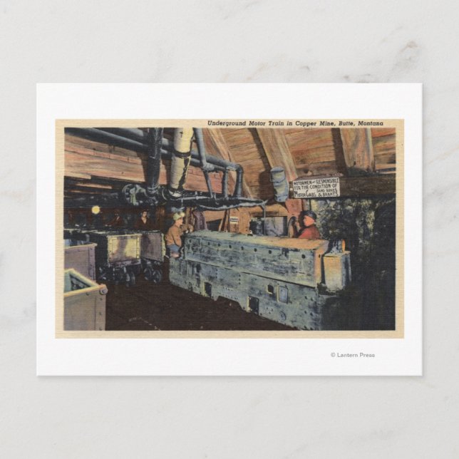 Butte, Montana - Untergrund Motor Postkarte (Vorderseite)