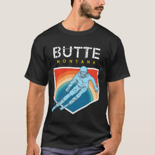 Butte Montana USA Ski Resort BACK PRINT T-Shirt