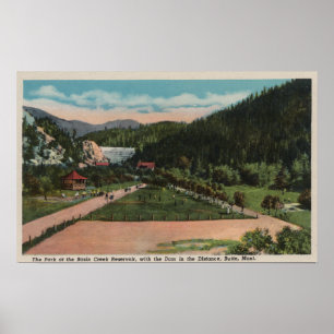 Butte, MT - Blick auf den Creek-Reservierungspark Poster