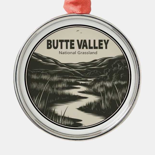 Butte Valley National Grassland California Stream Ornament Aus Metall (Vorne)
