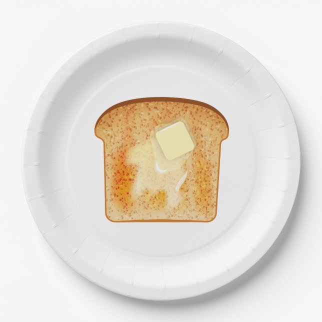 Butter auf Toast Pappteller (Vorderseite)