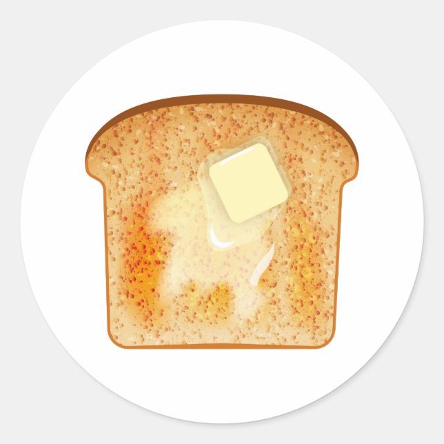 Butter auf Toast Runder Aufkleber (Vorderseite)