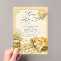 Butter Baby Shower Acryl-Einladung zur Babyparty