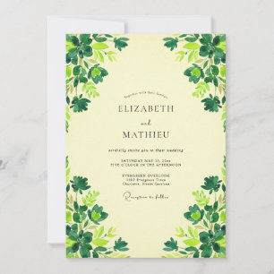 Butter Chartreuse Kleeblatt Eukalyptus Hochzeit Einladung