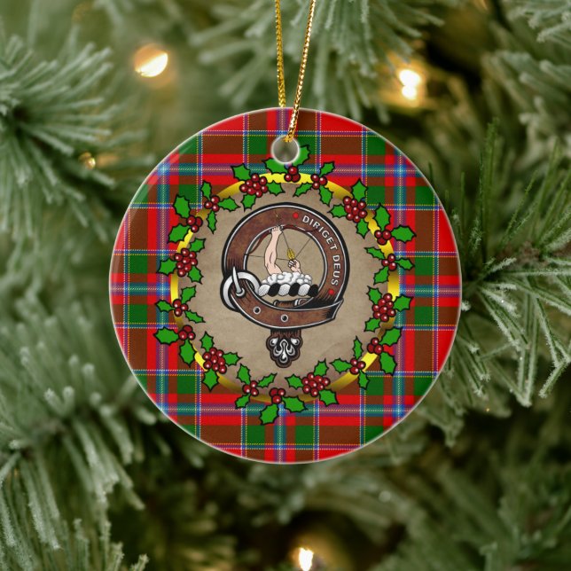 Butter Clan Abzeichen & Tartan Personalisierten We Keramik Ornament (Baum)
