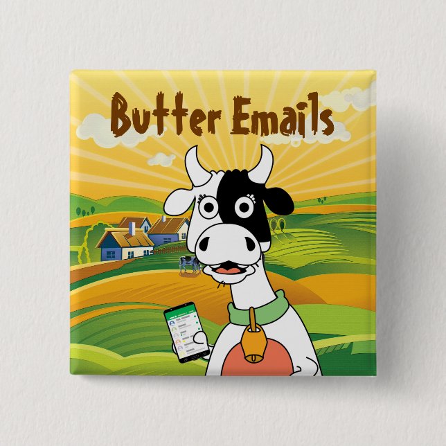 Butter Emails politischen Humor Button (Vorderseite)