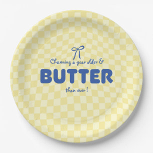 Butter-Geburtstag "Ein Jahr älter werdend"  Pappteller