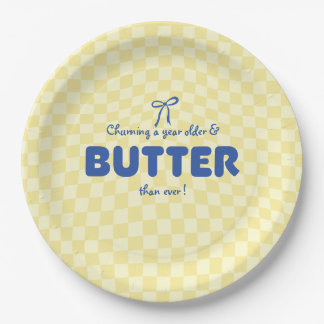 Butter-Geburtstag "Ein Jahr älter werdend" Pappteller