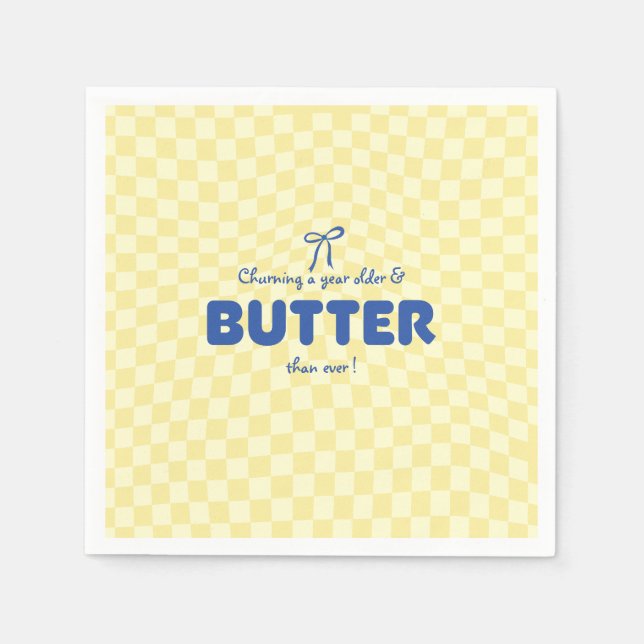 Butter-Geburtstag "Ein Jahr älter wird gerührt"  Serviette (Vorderseite)
