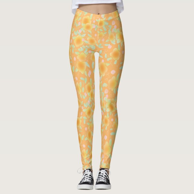 Butter Gelb Gold geglüht Leggings (Vorderseite)