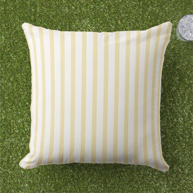 Butter gelb und weiß gestreift kissen (Gras)