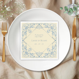 Butter gelb Vintag elegante Coastal Chic Hochzeit Serviette