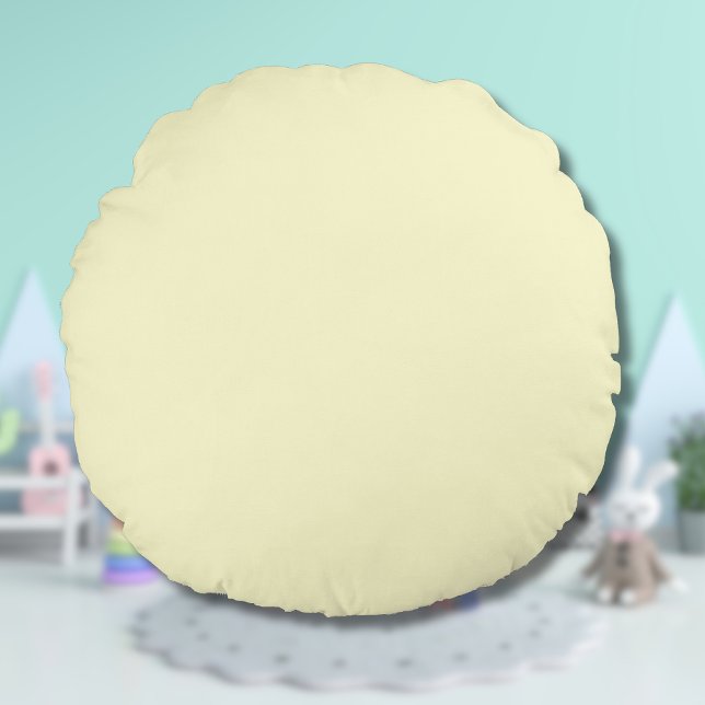 Butter Gelbe Farbe | Klassisches Elegant Rundes Kissen (Von Creator hochgeladen)
