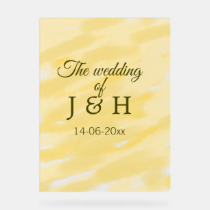 Butter gelbe Pastellgelbe die Hochzeit des Paares  Acrylschild