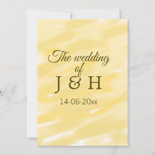 Butter gelbe Pastellgelbe die Hochzeit des Paares  Einladung