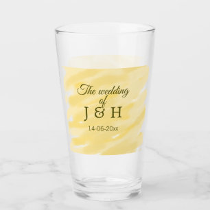 Butter gelbe Pastellgelbe die Hochzeit des Paares  Glas