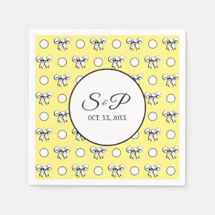 Butter Gelbe Polka Dots Weiße Bogen Personalisiert Serviette