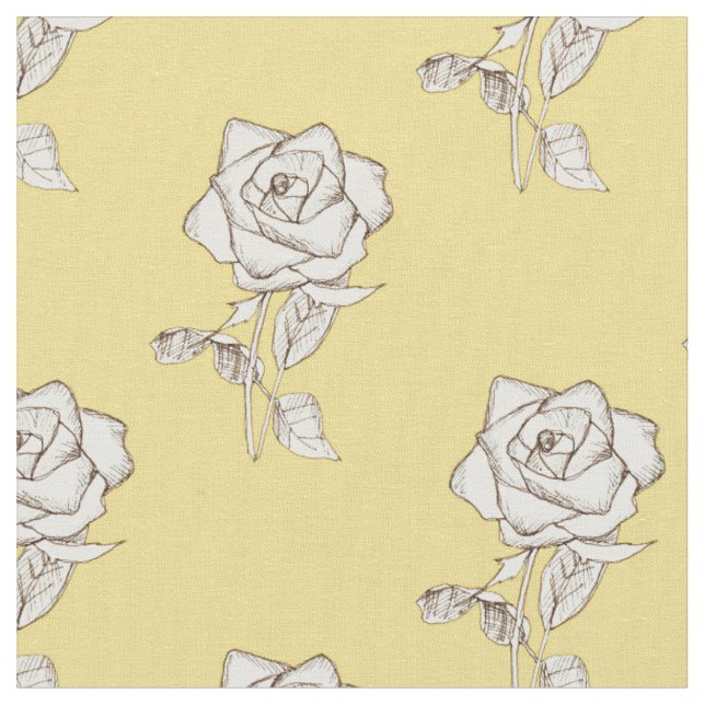 Butter Gelbe Rosa Blüte Stoff (Nahaufnahme)