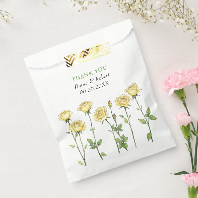 Butter gelbe Rose Blume Danke Hochzeit Geschenktütchen (Versiegelt)