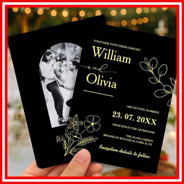 Butter Gelbe Wildblume Einladung Hochzeit (Von Creator hochgeladen)