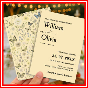 Butter Gelbe Wildblume Einladung Hochzeit