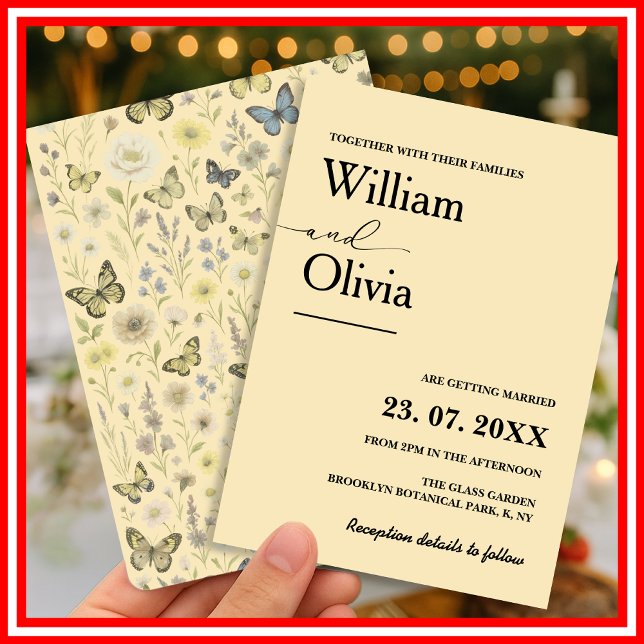 Butter Gelbe Wildblume Einladung Hochzeit (Von Creator hochgeladen)