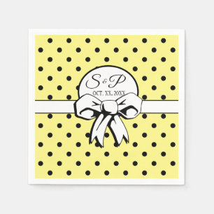 Butter Gelber Polka Dot Weißer Bogen Personalisier Serviette