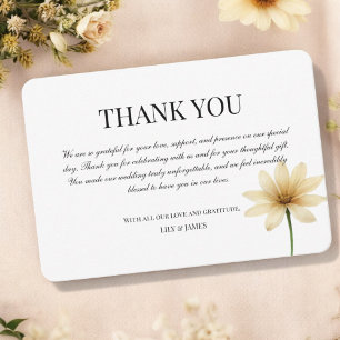 Butter Gelbes Wasserfarben Floral Elegant Moderne Dankeskarte