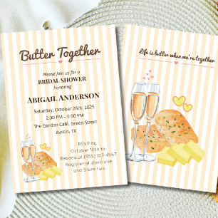 Butter Gemeinsam Brautparty Champagner & Brot Einladung