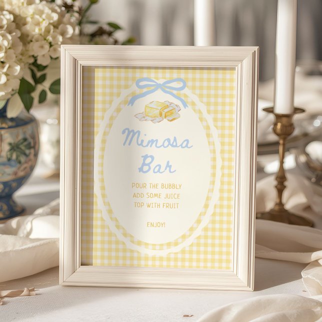 Butter-Halb-Gelb-Gingham-Mimosa-Bar Poster (Von Creator hochgeladen)