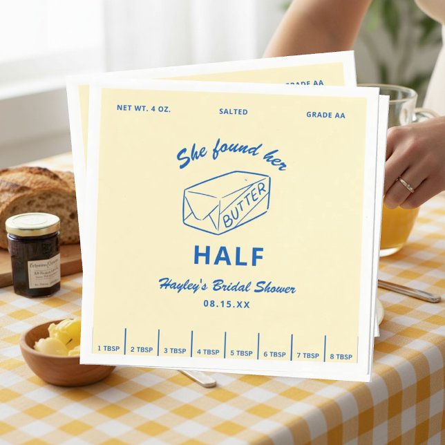 Butter Half Butter Themed Bridal Shower Serviette (Von Creator hochgeladen)