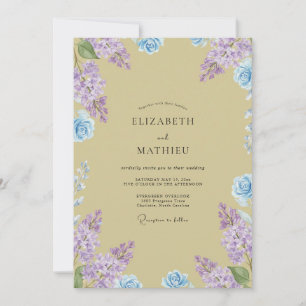 Butter-Lilac-Azura-Blütenhochzeit Einladung