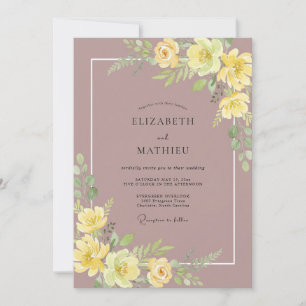 Butter Mauve Rose Hochzeit Einladung