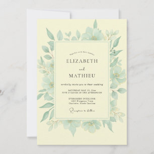 Butter Mint Eucalyptus Hochzeit Einladung