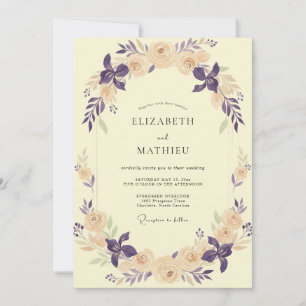 Butter-Plum-Kranz-Hochzeit Einladung
