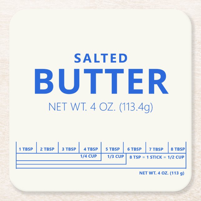 Butter Rechteckiger Pappuntersetzer (Vorderseite)