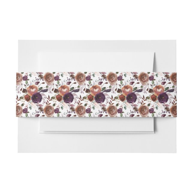 Butter Rum Burgundy Dark Lila Print Belly Bands Einladungsbanderole (Vorderseite Beispiel)