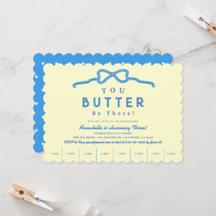 Butter Seien Da Blaue Schleife Kindergeburtstag Einladung