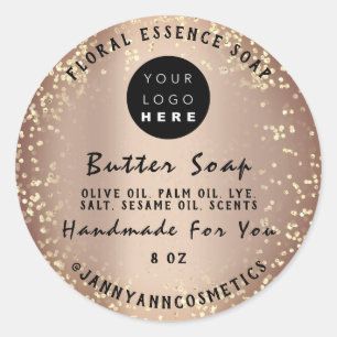 Butter Seife Kosmetik Handmade Logo Gold Logo Runder Aufkleber