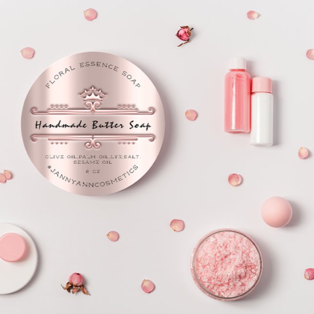 Butter Seife Kosmetik Royal Crown Rose Makeup Runder Aufkleber (Von Creator hochgeladen)