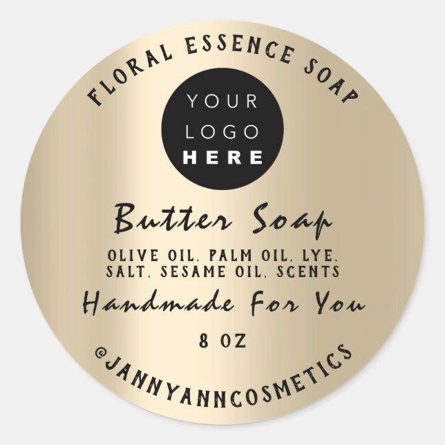 Butter Soap Kosmetik Custom Logo Moderne Runder Aufkleber (Vorderseite)