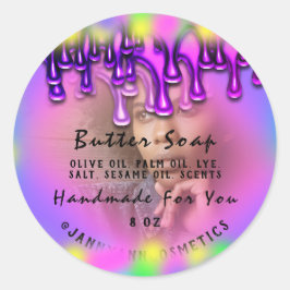 Butter Soap Kosmetik Handmade Holograph Foto Runder Aufkleber