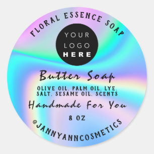Butter Soap Kosmetik Handmade Holographic Logo Runder Aufkleber
