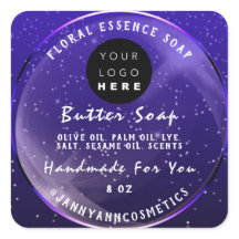 Butter Soap Kosmetik Handmade Logo Lila