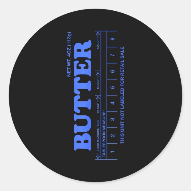 Butter Stick - Blue Funny  Runder Aufkleber (Vorderseite)